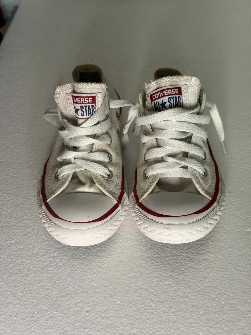 Converse Kids White & Red Low Top Sneakers